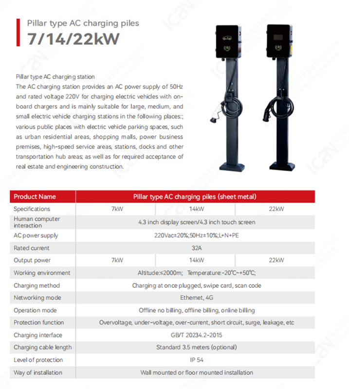 Pillar Type AC Charger(7/14/22KW)
